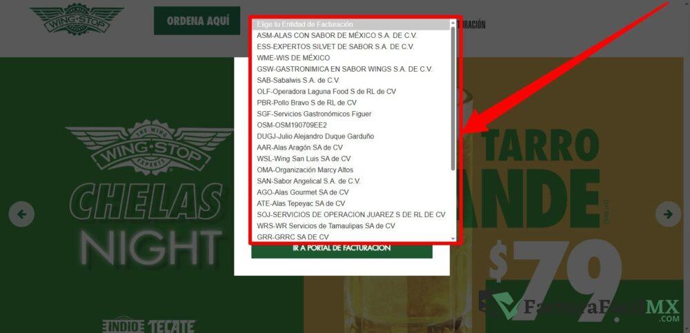 Facturación WingStop en Línea de Tickets 9 Facturación WingStop en Línea de Tickets
