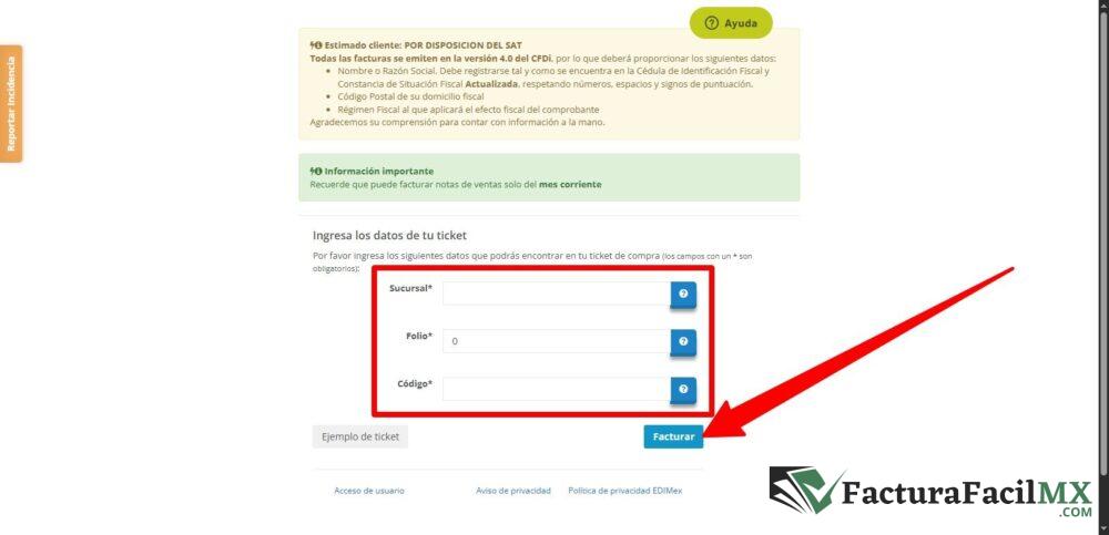 Facturación Bisquets Obregón en Línea de Tickets 8 Facturación Bisquets Obregón en Línea de Tickets