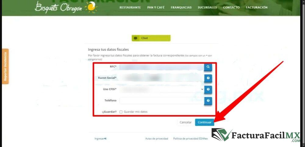 Facturación Bisquets Obregón en Línea de Tickets 9 Facturación Bisquets Obregón en Línea de Tickets