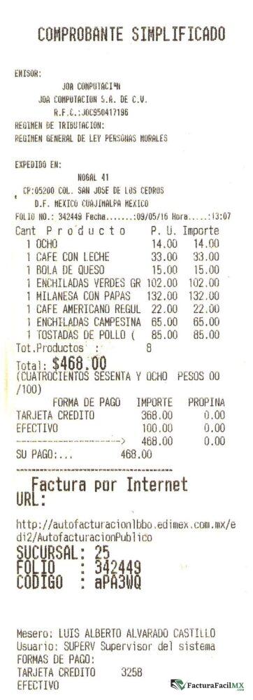 Facturación Bisquets Obregón en Línea de Tickets 6 Facturación Bisquets Obregón en Línea de Tickets