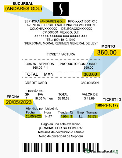 Facturación Sephora en Línea de Tickets 6 Facturación Sephora en Línea de Tickets