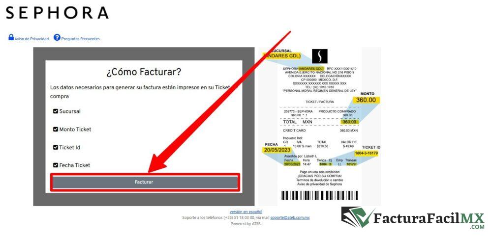 Facturación Sephora en Línea de Tickets 7 Facturación Sephora en Línea de Tickets