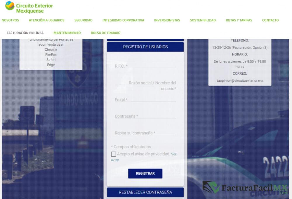 Facturación Concesionaria Mexiquense en Línea de Tickets 7 Facturación Concesionaria Mexiquense en Línea de Tickets