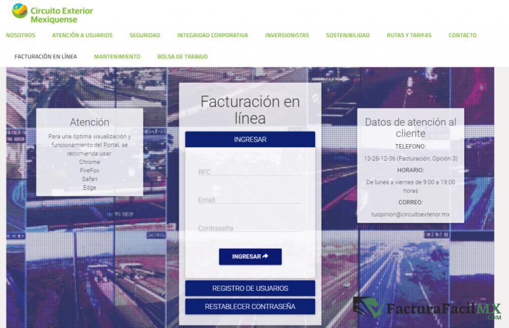 Facturación Concesionaria Mexiquense en Línea de Tickets 8 Facturación Concesionaria Mexiquense en Línea de Tickets