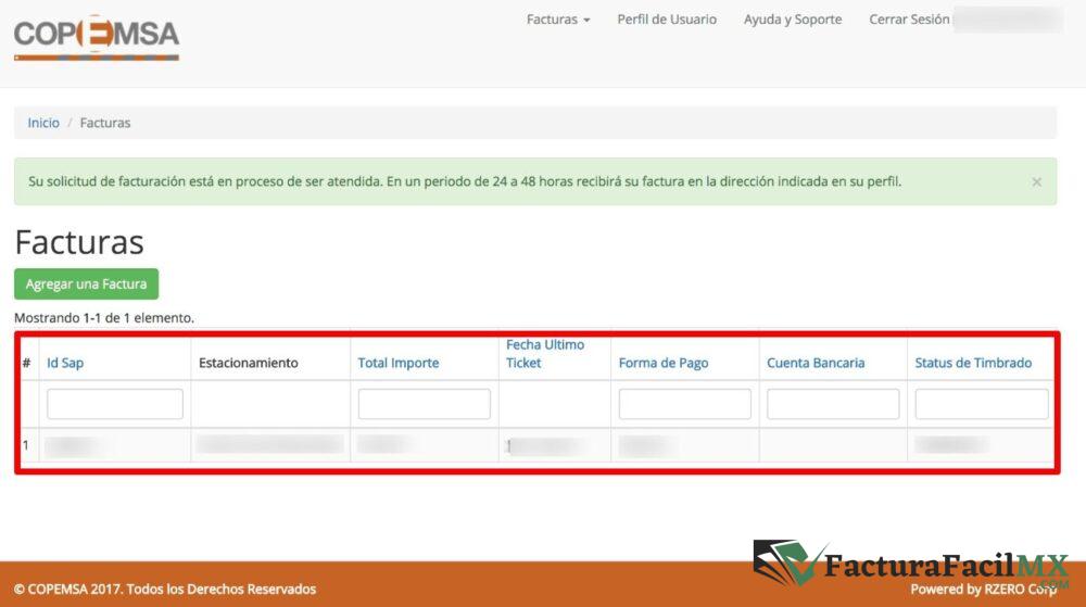 Facturación COPEMSA en Línea de Tickets 11 Facturación COPEMSA en Línea de Tickets
