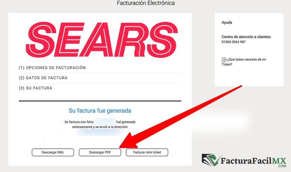 Facturación Sears en Línea de Tickets