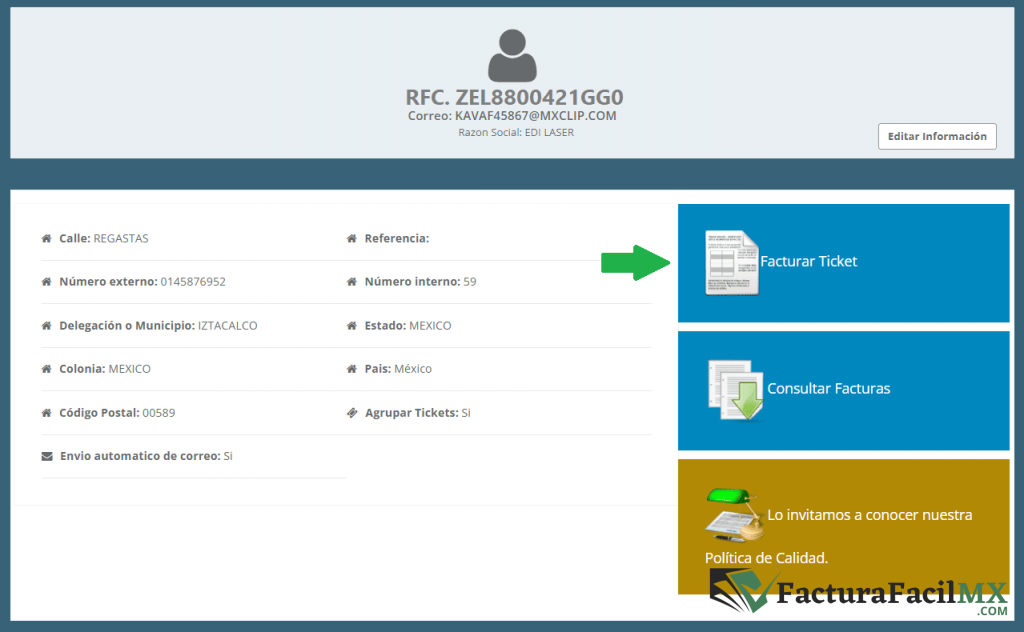 Facturación Pinfra en Línea de Tickets 9 Facturación Pinfra en Línea de Tickets