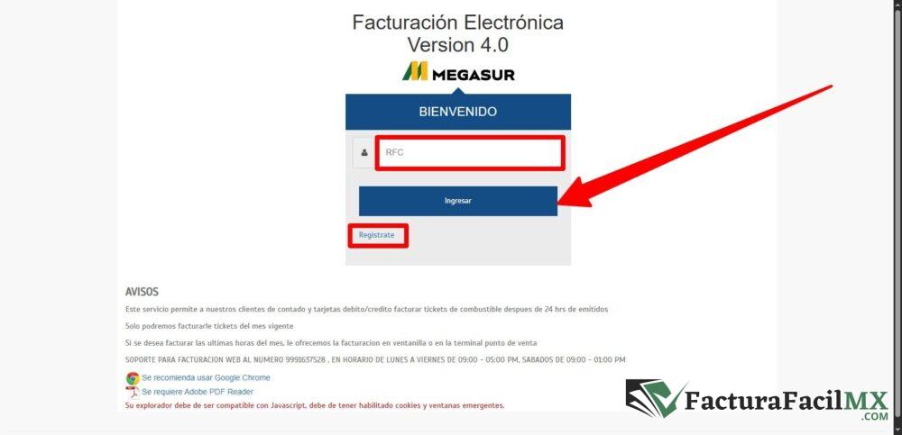 Facturación Megasur en Línea de Tickets 8 Facturación Megasur en Línea de Tickets