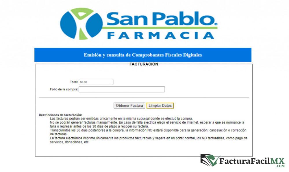 Facturación Farmacia San Pablo en Línea de Tickets 9 Facturación Farmacia San Pablo en Línea de Tickets
