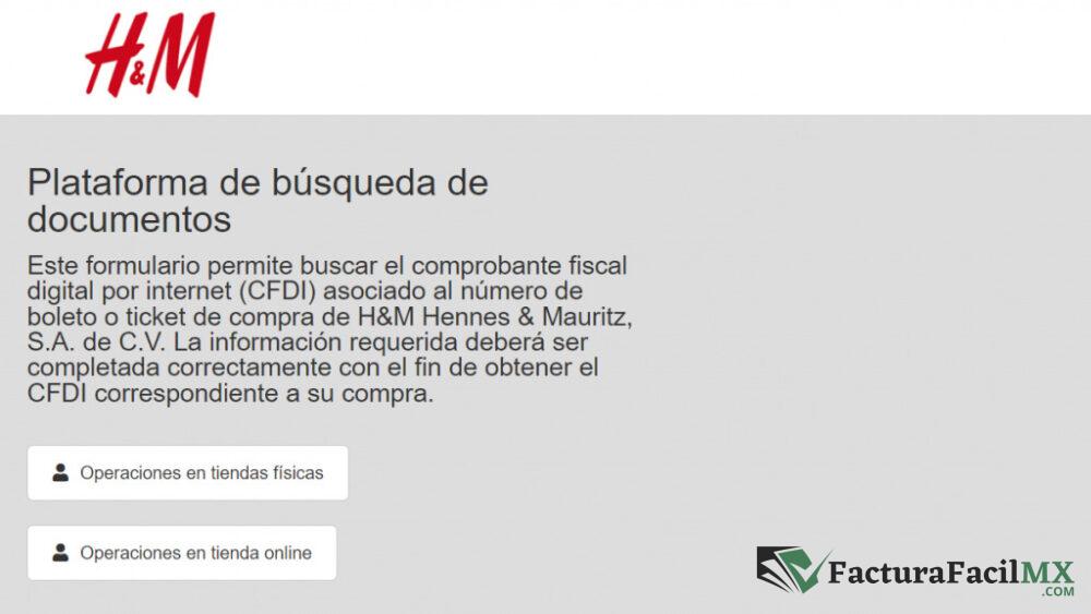 Facturación H&M en Línea de Tickets