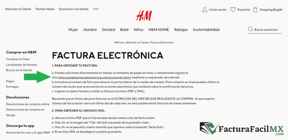 Facturación H&M en Línea de Tickets 8 Facturación H&M en Línea de Tickets