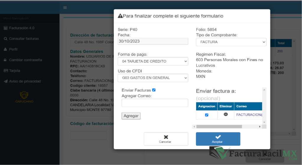 Facturación Centinela (Facturación Caballero) en Línea de Tickets 14 Facturación Centinela (Facturación Caballero) en Línea de Tickets