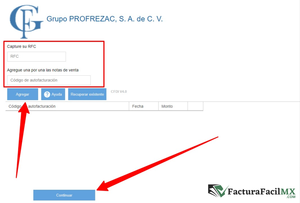 Facturación Grupo PROFREZAC en Línea de Tickets 8 Facturación Grupo PROFREZAC en Línea de Tickets