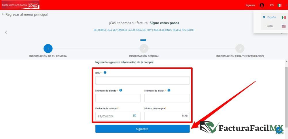 Facturación Zorro Abarrotero en Línea de Tickets 7 Facturación Zorro Abarrotero en Línea de Tickets