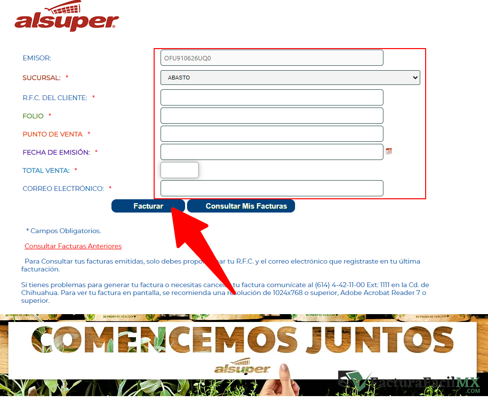 Facturación Alsuper en Línea de Tickets 8 Facturación Alsuper en Línea de Tickets