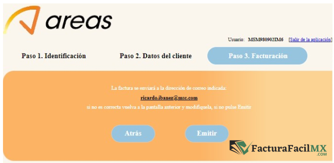 Facturación Grupo Areas en Línea de Tickets 9 Facturación Grupo Areas en Línea de Tickets