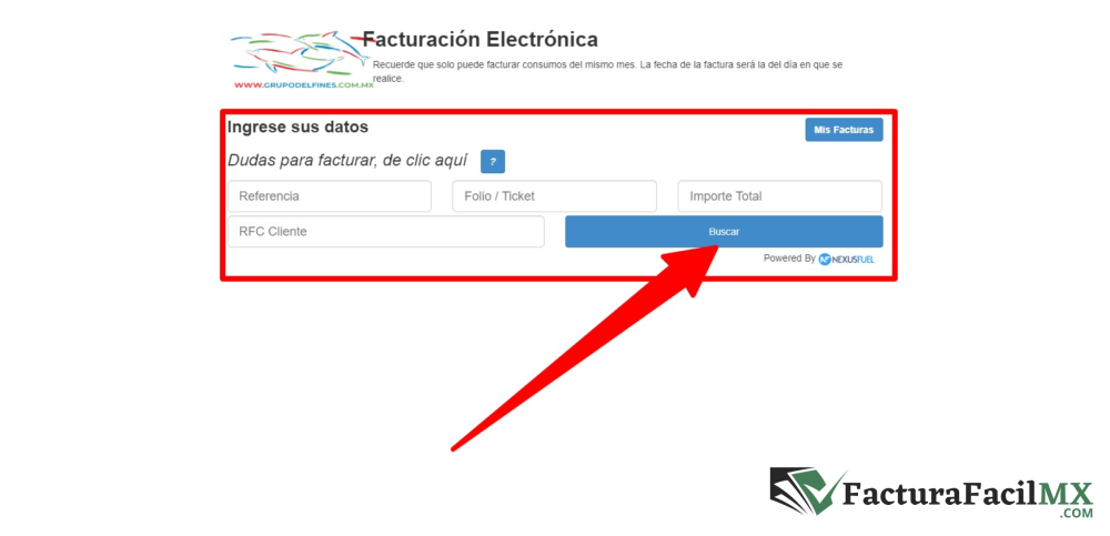 Facturación Grupo Delfines en Línea de Tickets 8 Facturación Grupo Delfines en Línea de Tickets