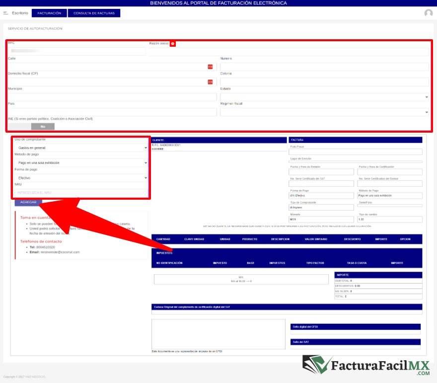 Facturación MROnoreste en Línea de Tickets 11 Facturación MROnoreste en Línea de Tickets