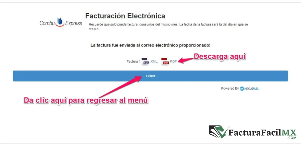 Facturación Combu Express en Línea de Tickets