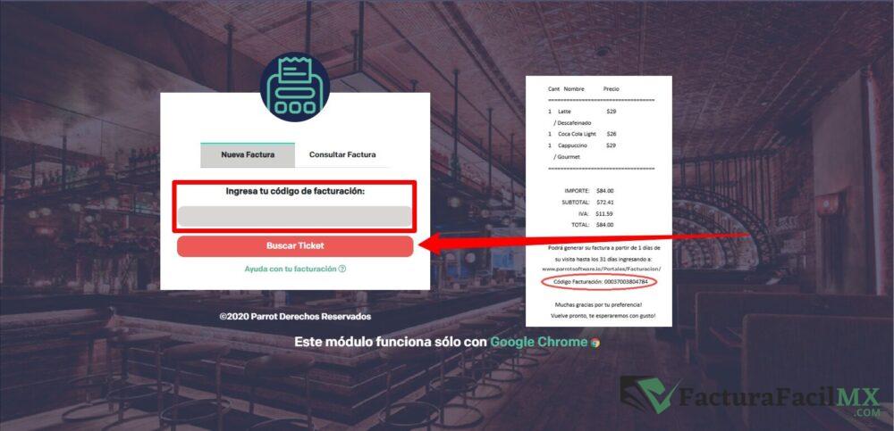 Facturación ParrotPOS en Línea de Tickets 8 Facturación ParrotPOS en Línea de Tickets