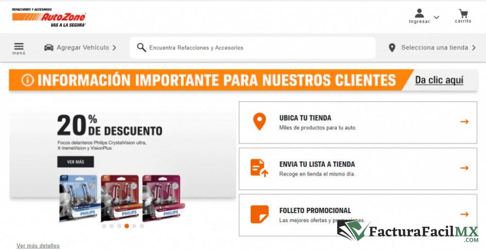 Facturación Autozone en Línea de Tickets