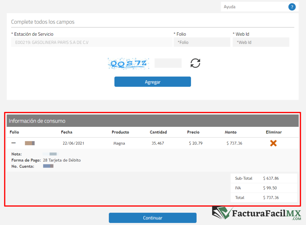 Facturación Permergas en Línea de Tickets