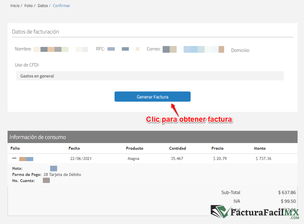 Facturación Permergas en Línea de Tickets