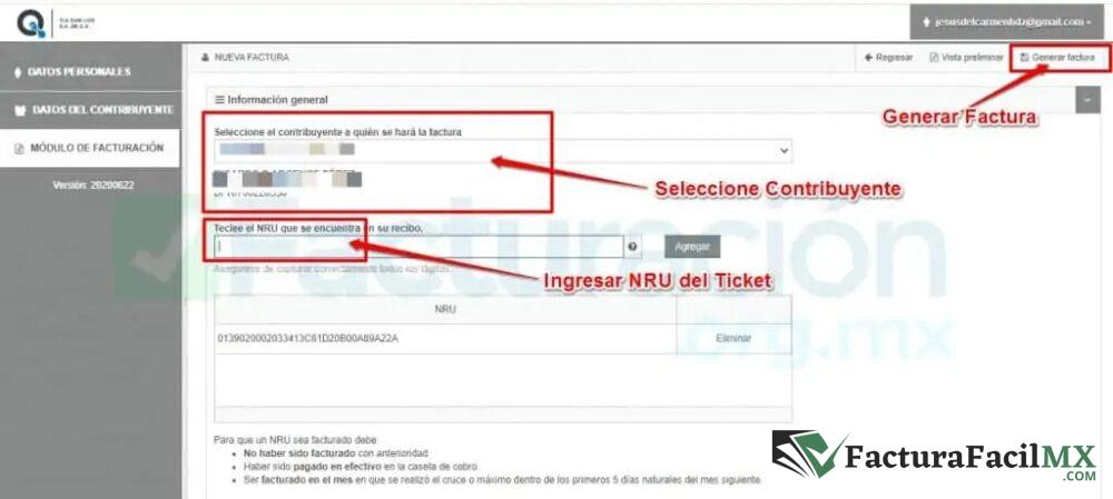 Facturación AQSA en Línea de Tickets 15 Facturación AQSA en Línea de Tickets