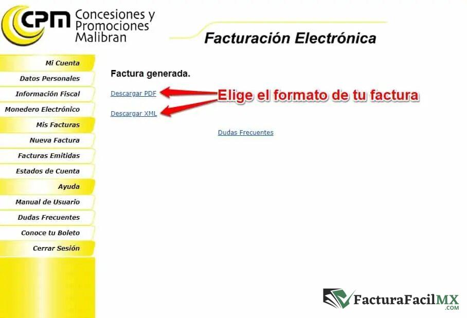 Facturación Plan del Rio (MALIBRAN) en Línea de Tickets 12 Facturación Plan del Rio (MALIBRAN) en Línea de Tickets