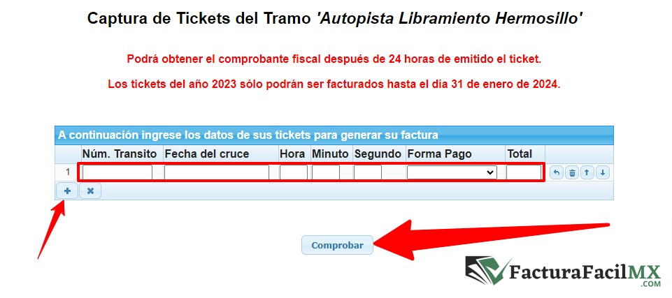 Facturación Ocacsa Libramiento Hermosillo en Línea de Tickets 8 Facturación Ocacsa Libramiento Hermosillo en Línea de Tickets