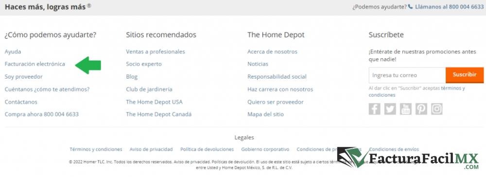 Facturación Home Depot en Línea de Tickets 7 Facturación Home Depot en Línea de Tickets