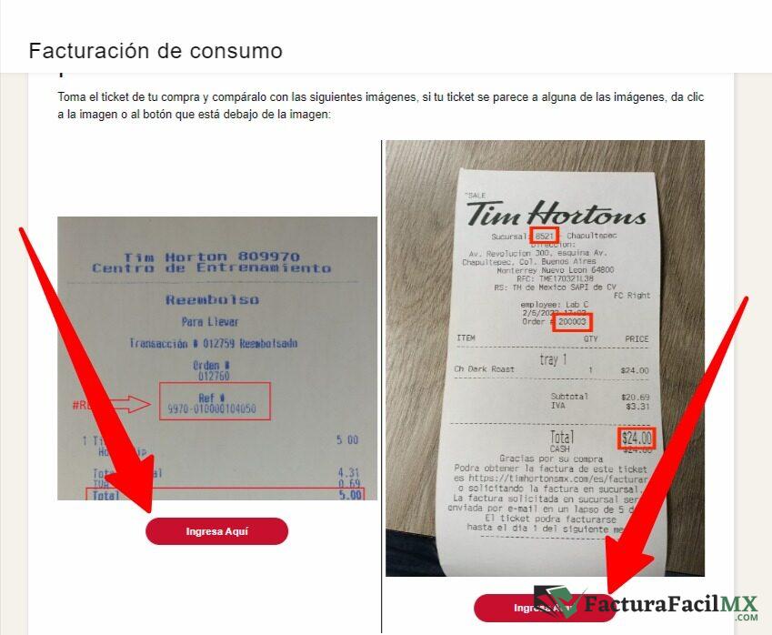 Facturación Tim Hortons en Línea de Tickets 7 Facturación Tim Hortons en Línea de Tickets