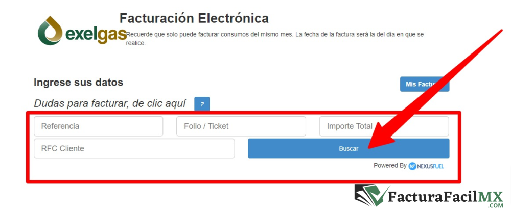 Facturación Exelgas en Línea de Tickets 8 Facturación Exelgas en Línea de Tickets