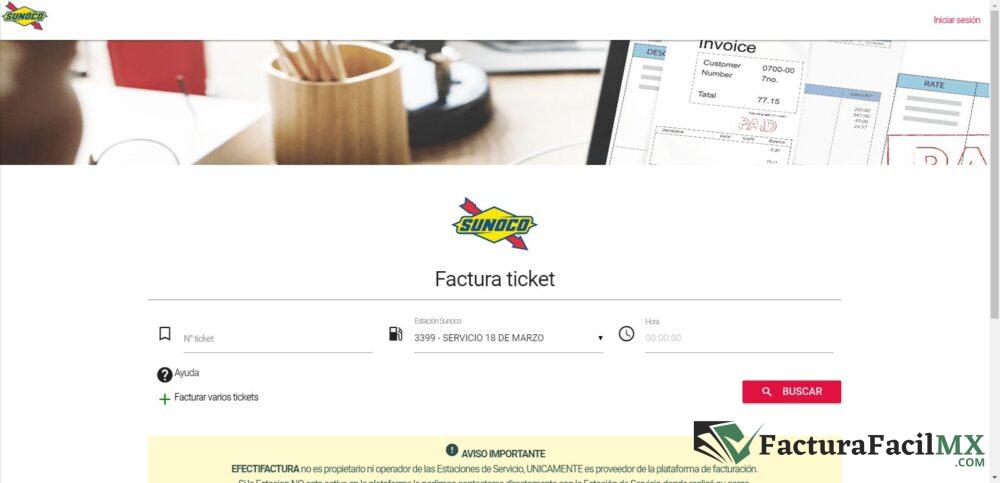 Facturación Sunoco en Línea de Tickets 6 Facturación Sunoco en Línea de Tickets
