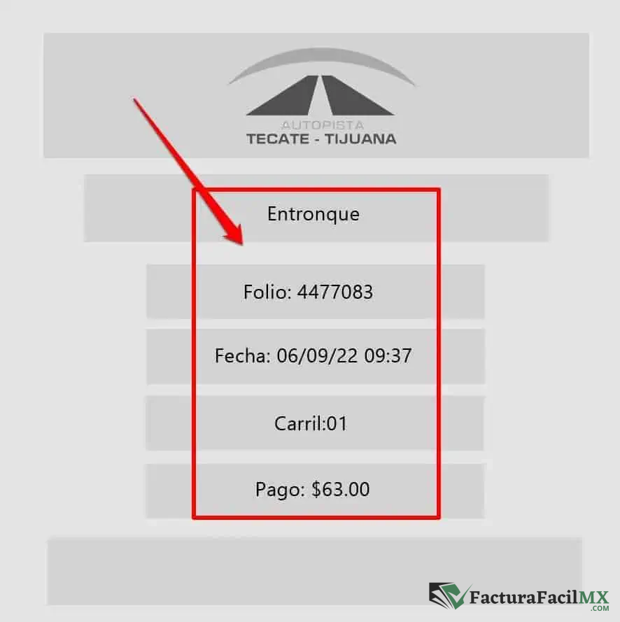 Facturación Autopista Tijuana Tecate en Línea de Tickets 6 Facturación Autopista Tijuana Tecate en Línea de Tickets
