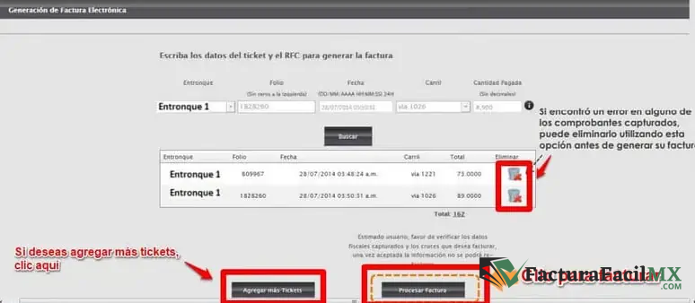 Facturación Autopista Tijuana Tecate en Línea de Tickets 12 Facturación Autopista Tijuana Tecate en Línea de Tickets