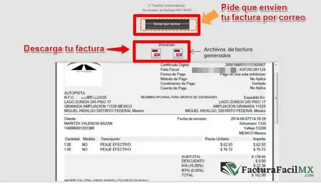 Facturación Autopista Tijuana Tecate en Línea de Tickets 13 Facturación Autopista Tijuana Tecate en Línea de Tickets