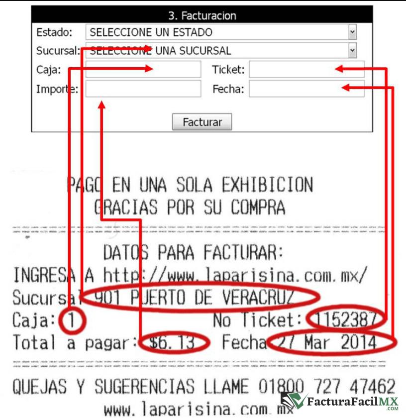 Facturación La Parisina en Línea de Tickets