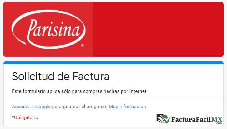 Facturación La Parisina en Línea de Tickets