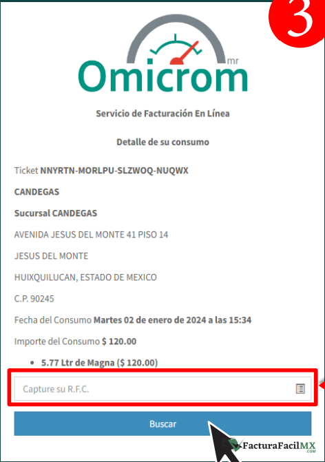 Facturación Omicrom en Línea de Tickets 8 Facturación Omicrom en Línea de Tickets