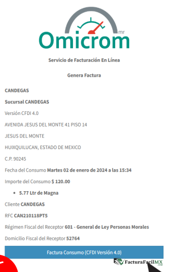 Facturación Omicrom en Línea de Tickets 10 Facturación Omicrom en Línea de Tickets