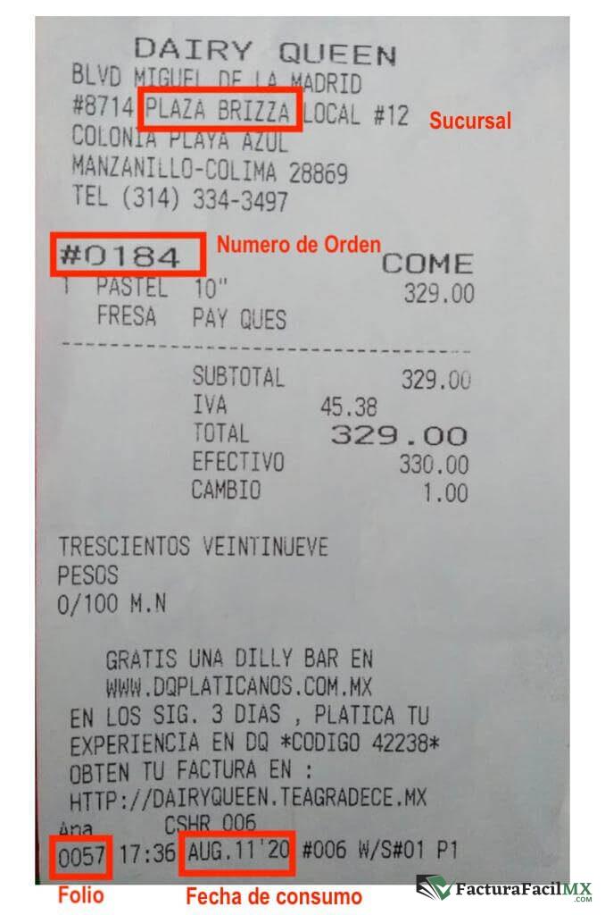 Facturación Dairy Queen en Línea de Tickets 9 Facturación Dairy Queen en Línea de Tickets