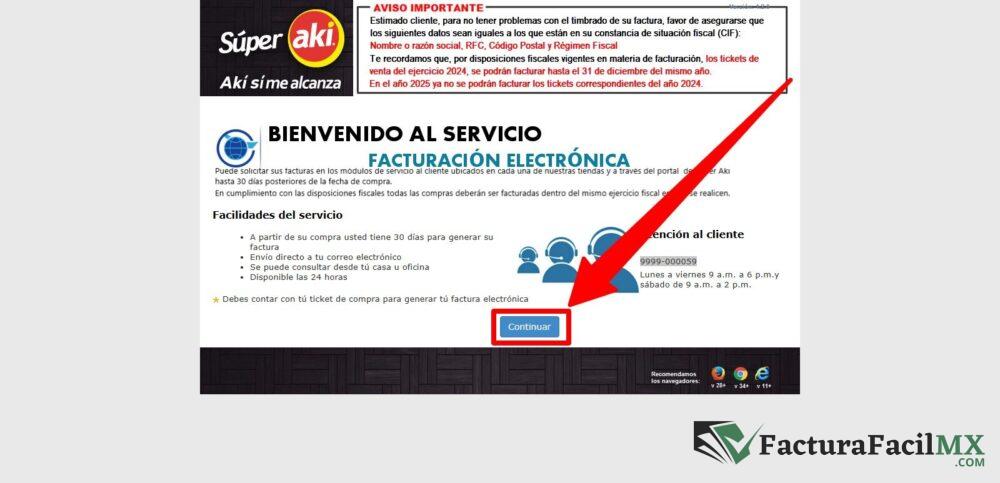 Facturación Súper Akí en Línea de Tickets 6 Facturación Súper Akí en Línea de Tickets