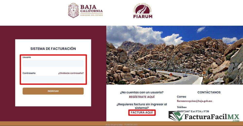Facturación FIARUM (Autopista La Rumorosa) en Línea de Tickets 10 Facturación FIARUM (Autopista La Rumorosa) en Línea de Tickets