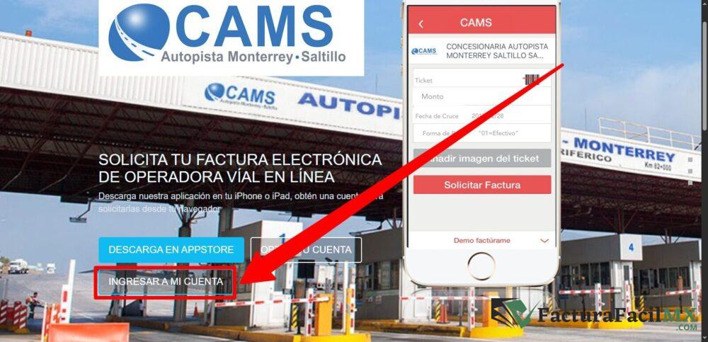 Facturación Autopista Monterrey Saltillo (CAMS) en Línea de Tickets 7 Facturación Autopista Monterrey Saltillo (CAMS) en Línea de Tickets