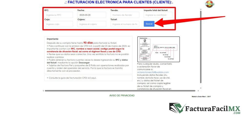 Facturación Waldos en Línea de Tickets 7 Facturación Waldos en Línea de Tickets