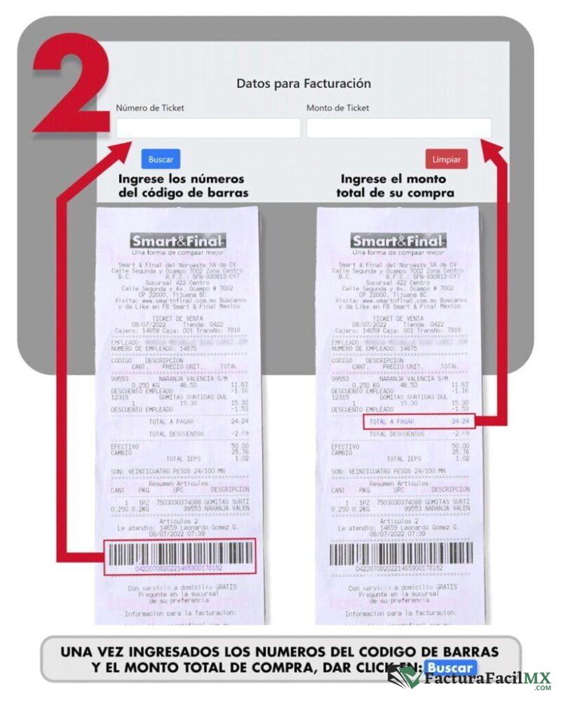Facturación Smart & Final en Línea de Tickets 7 Facturación Smart & Final en Línea de Tickets