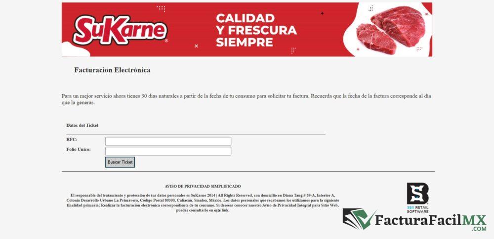 Facturación SuKarne en Línea de Tickets 6 Facturación SuKarne en Línea de Tickets
