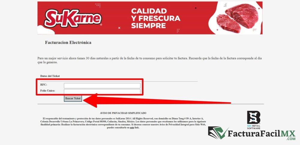 Facturación SuKarne en Línea de Tickets 7 Facturación SuKarne en Línea de Tickets