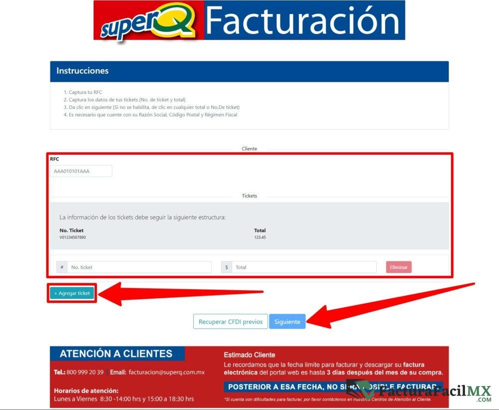 Facturación Super Q en Línea de Tickets 6 Facturación Super Q en Línea de Tickets